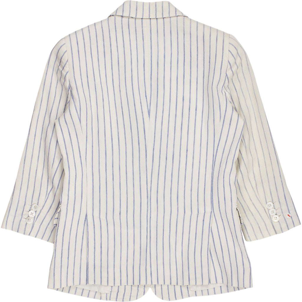 Band of Outsiders White Blue Striped Blazer