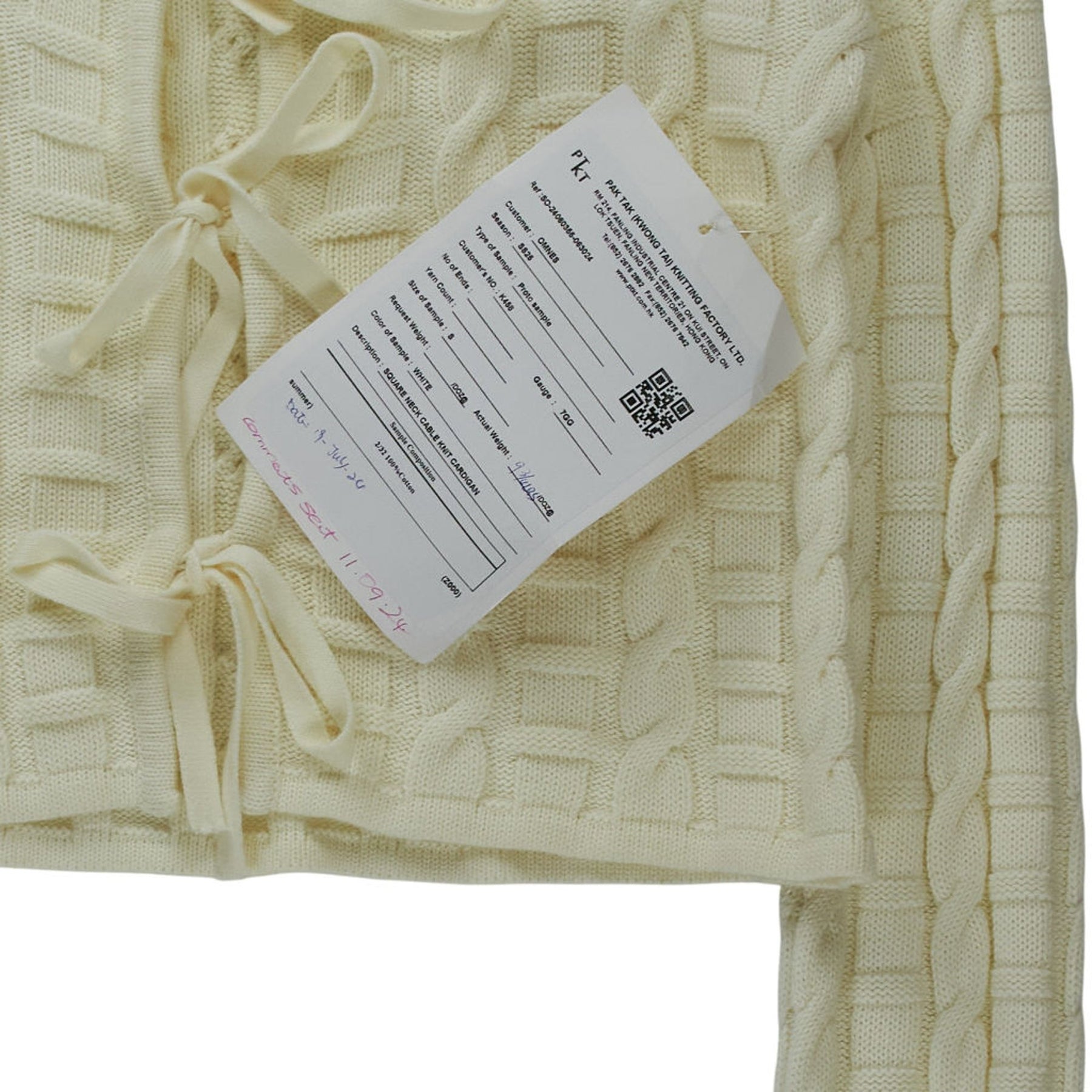 OMNES Cream Cable Knit Cardigan