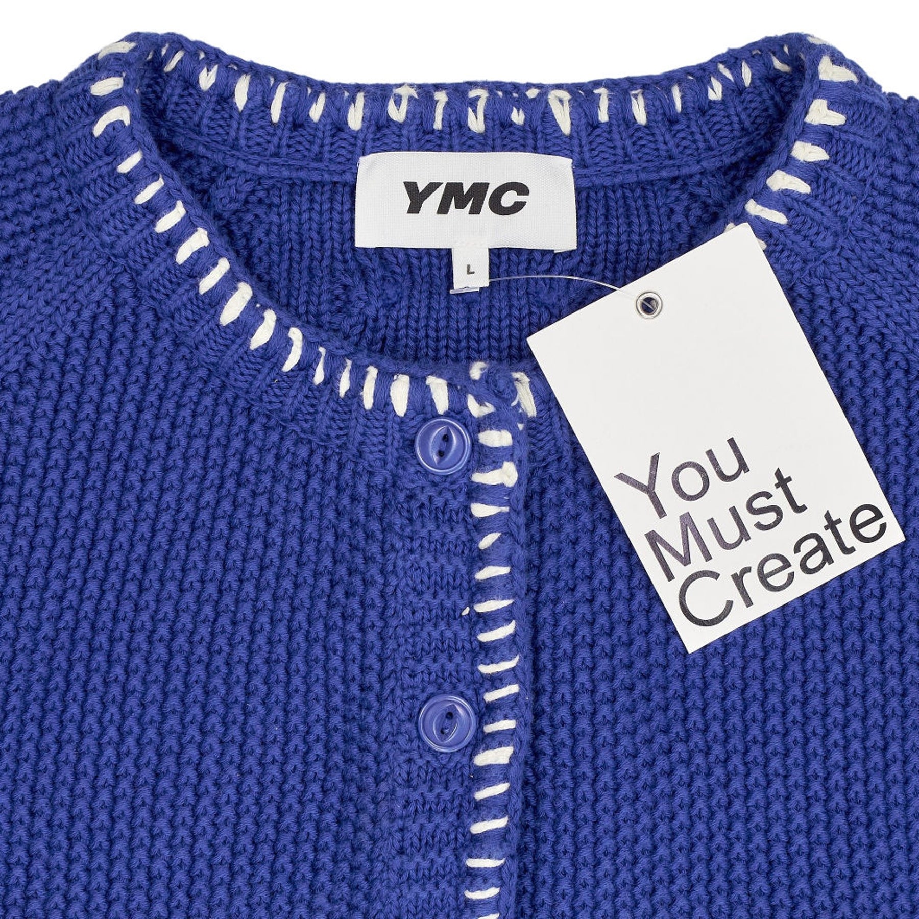 YMC Blue Knit Cardigan L