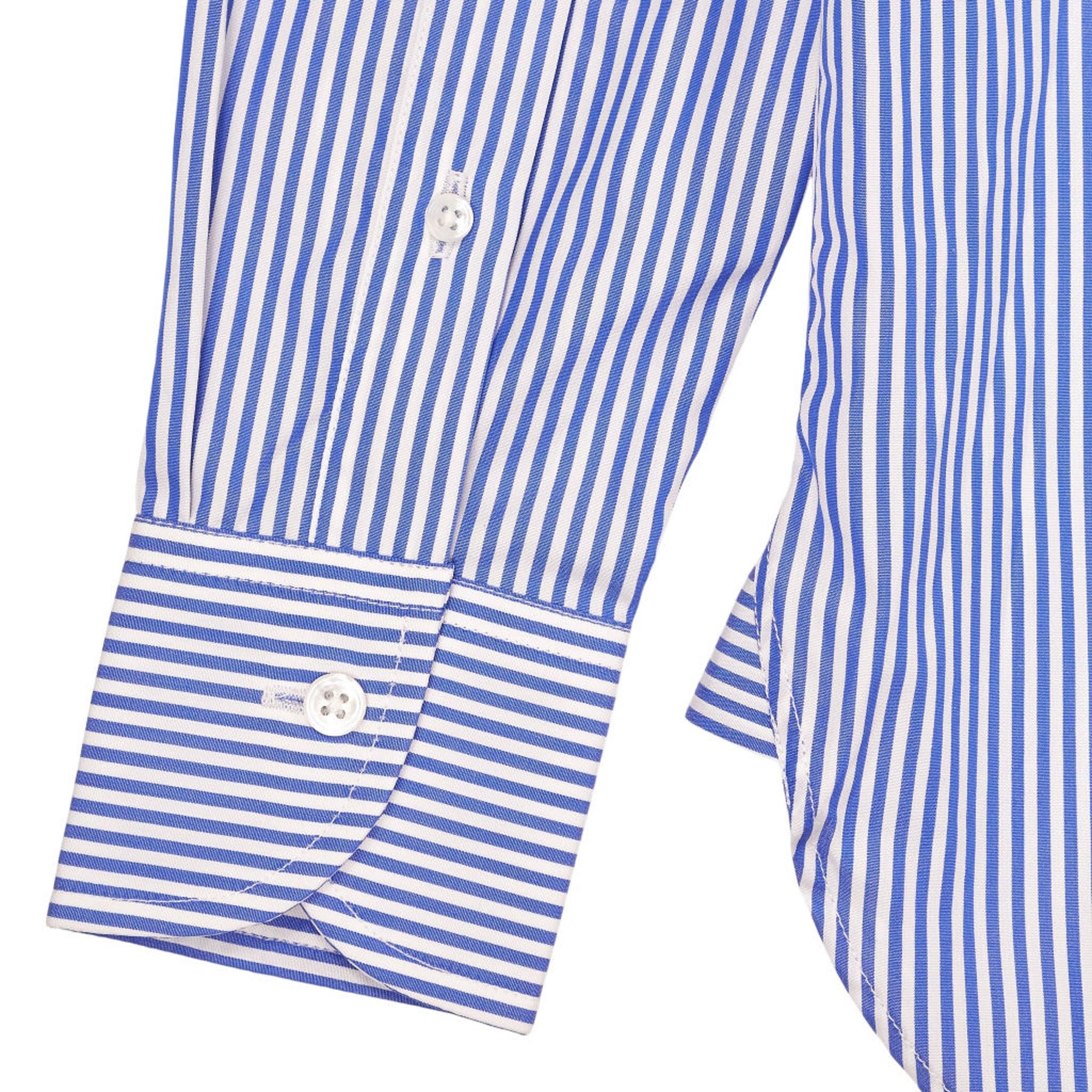 Drake's Blue Striped Cotton Shirt