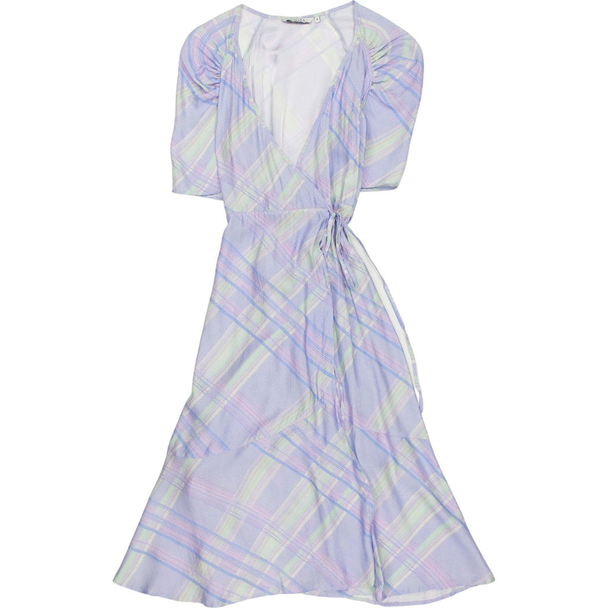OMNES Lilac Plaid Wrap Dress
