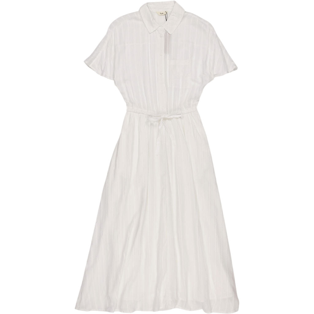 Hush White Textured Stripe Ren Dress