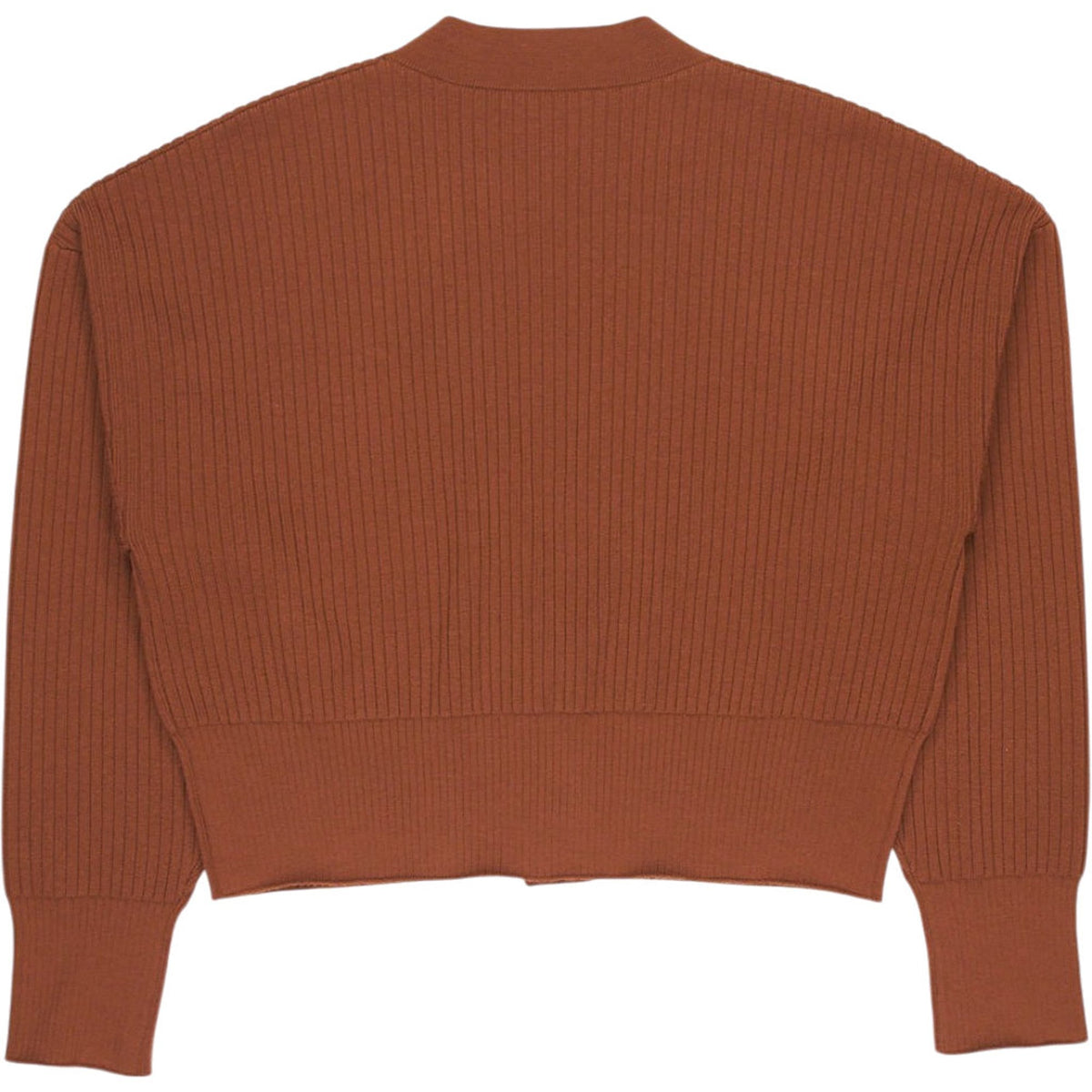 Vivere Brown Ribbed Cardigan S