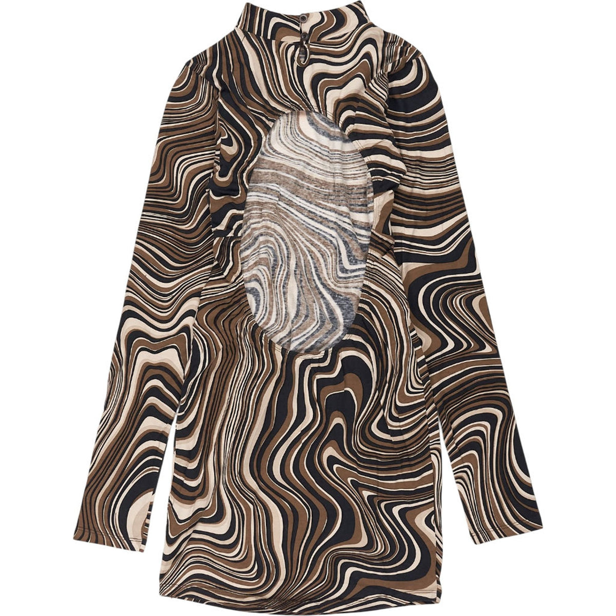 Motel Brown Ripple Print Quein Dress