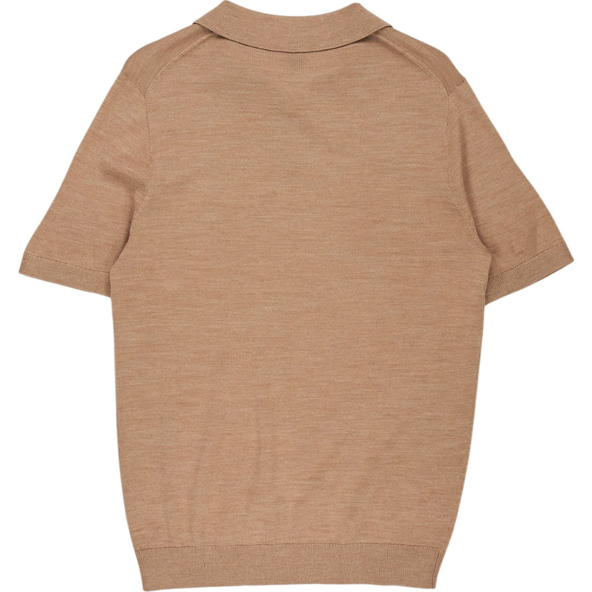 Moss Beige Merino Wool Knit Polo Shirt