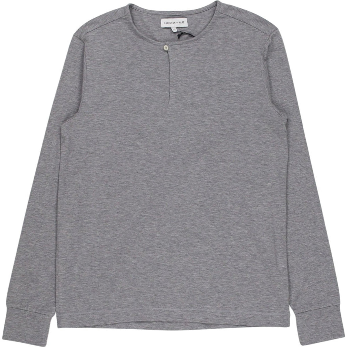 Hamilton and Hare Grey Long Sleeve Henley Shirt