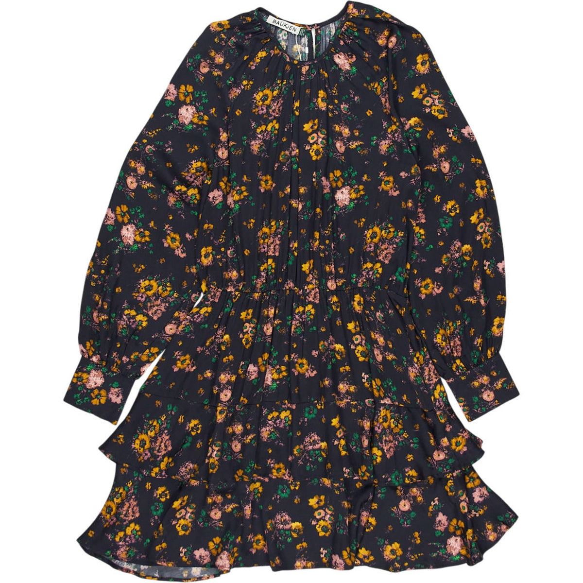 Baukjen Black Floral Printed Mini Dress