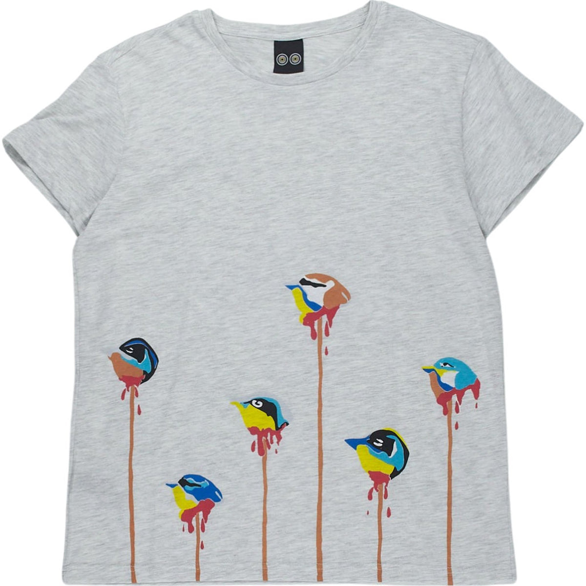 Mother of Pearl Bird Head Grey Graphic T-Shirt