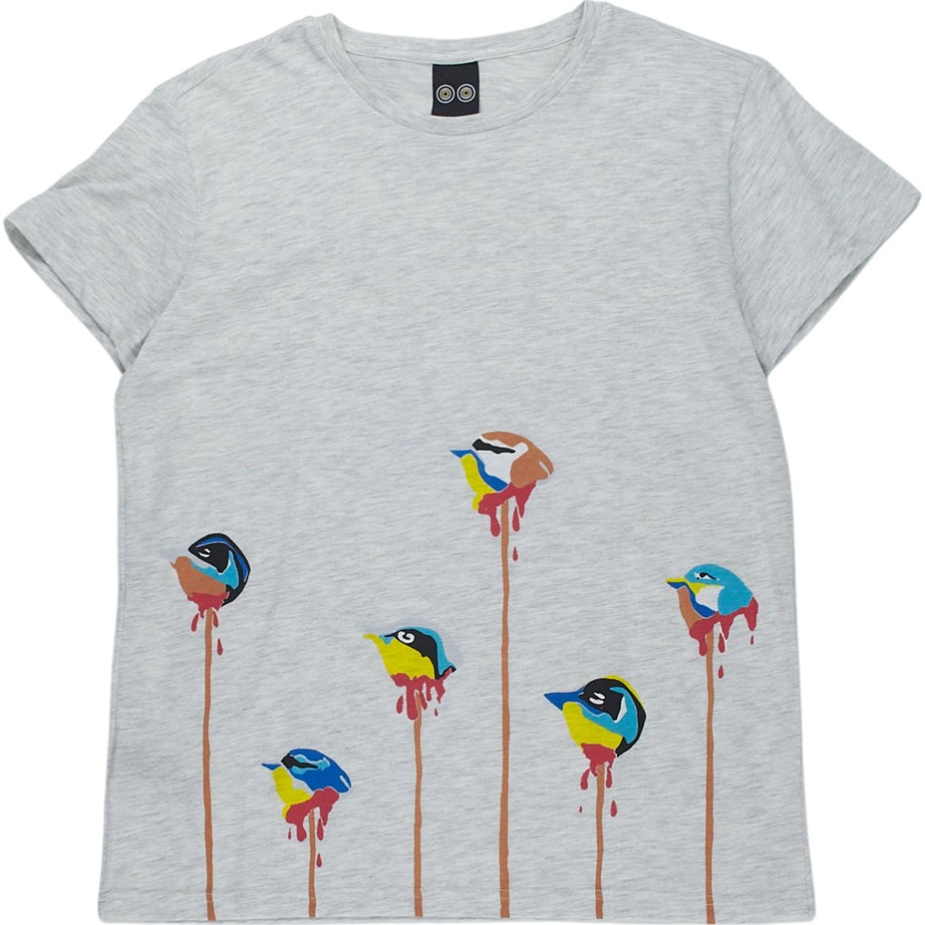 Mother of Pearl Bird Head Grey Graphic T-Shirt