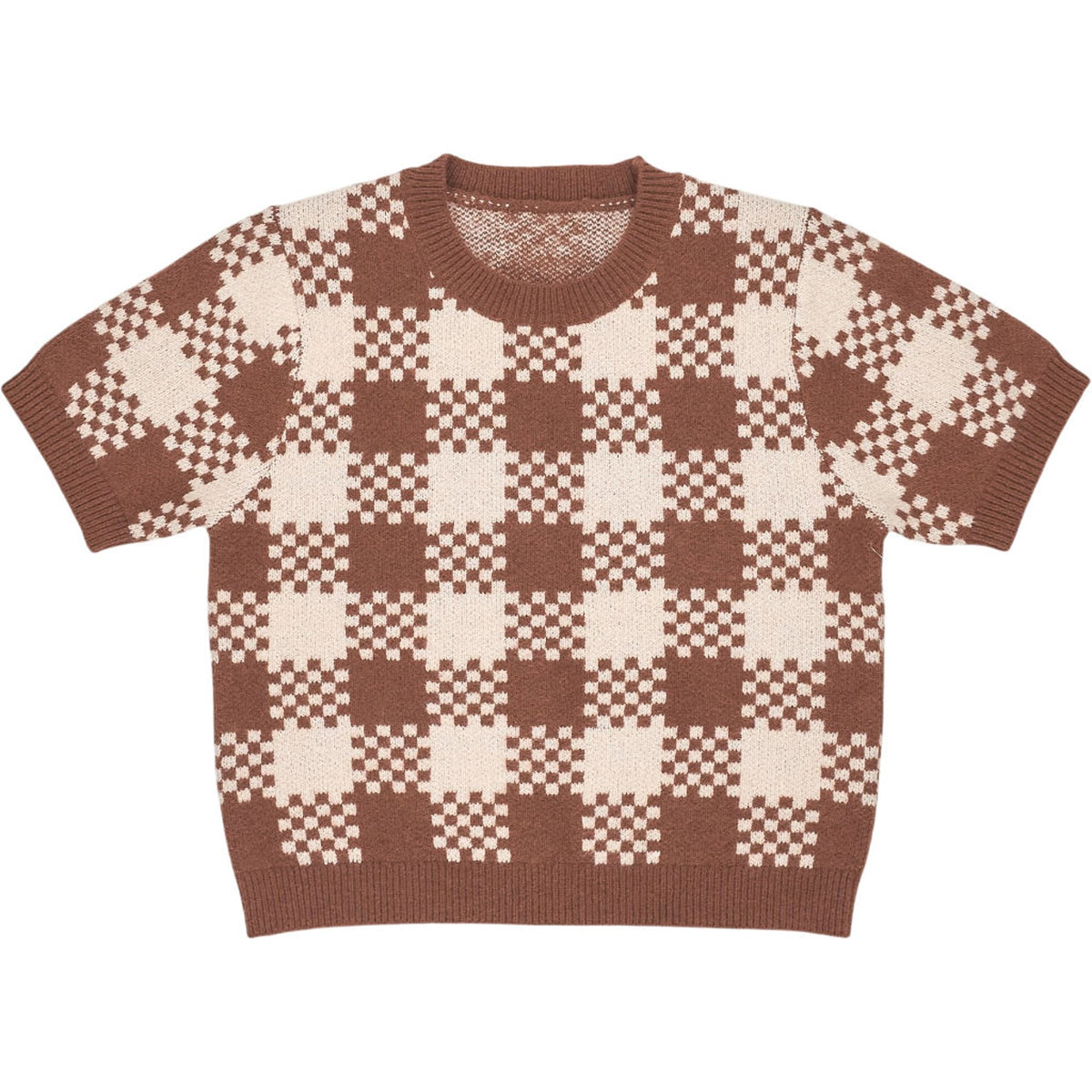 OMNES Brown/Cream Lexi Top Knit