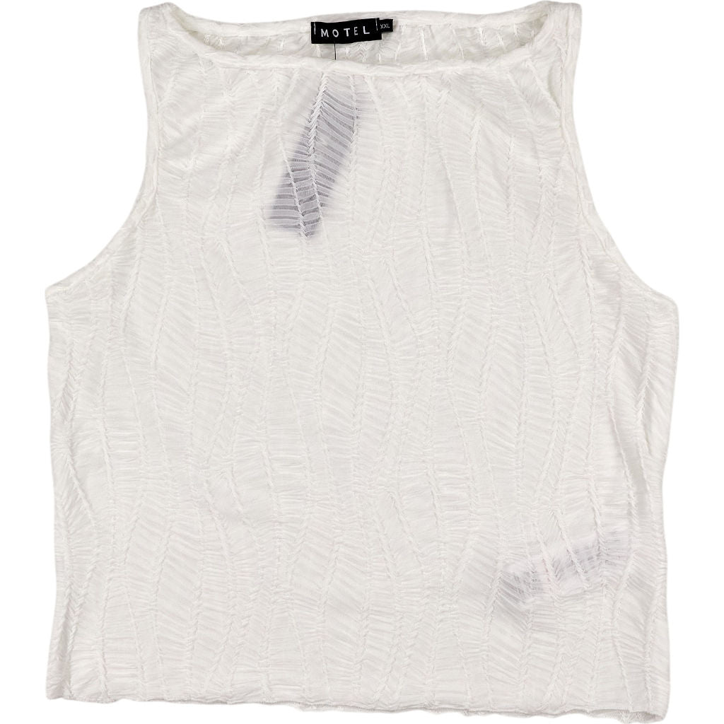 Motel White Ripple Jacquard Cerise Tank Top