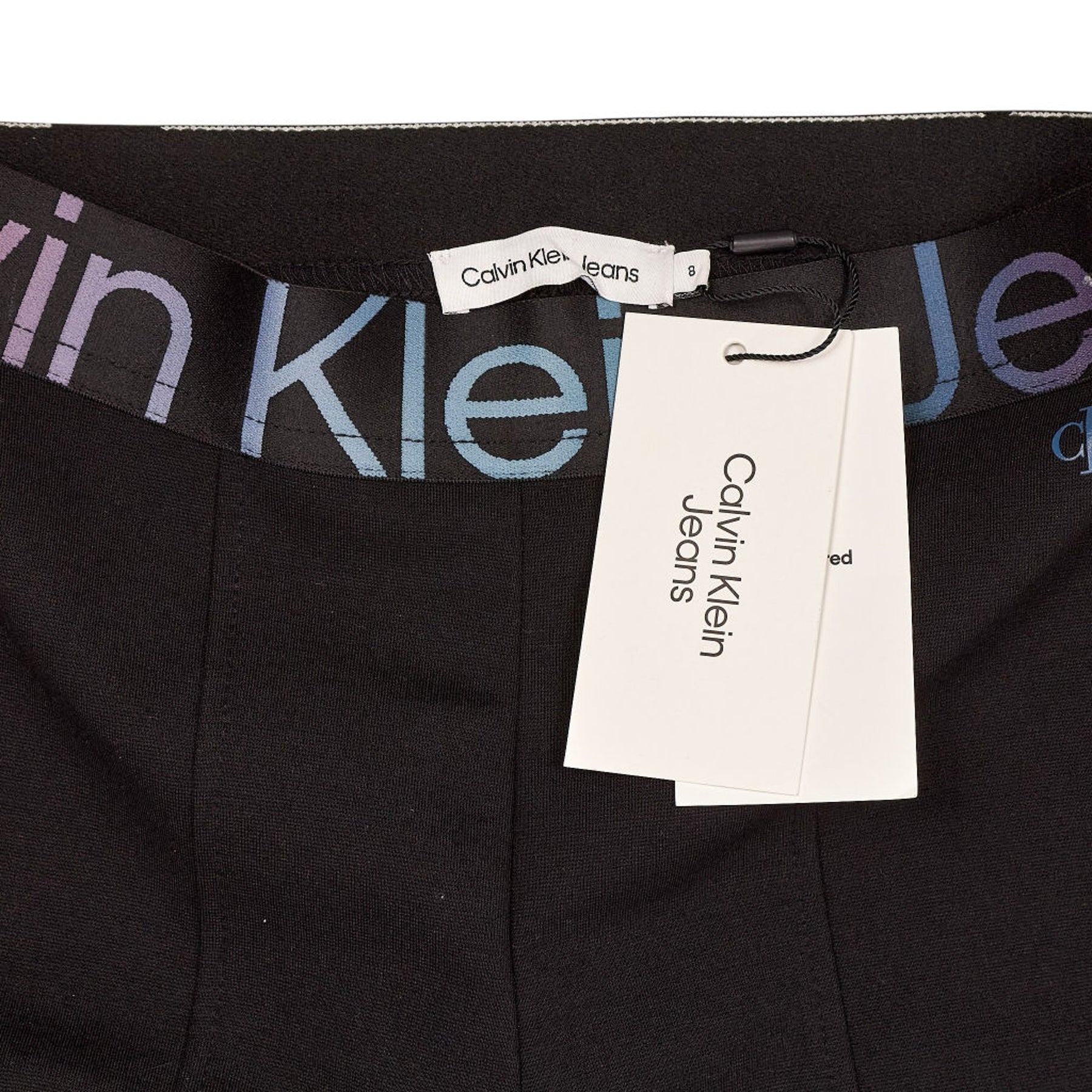 Calvin Klein Black Punto Tape Flare Pants