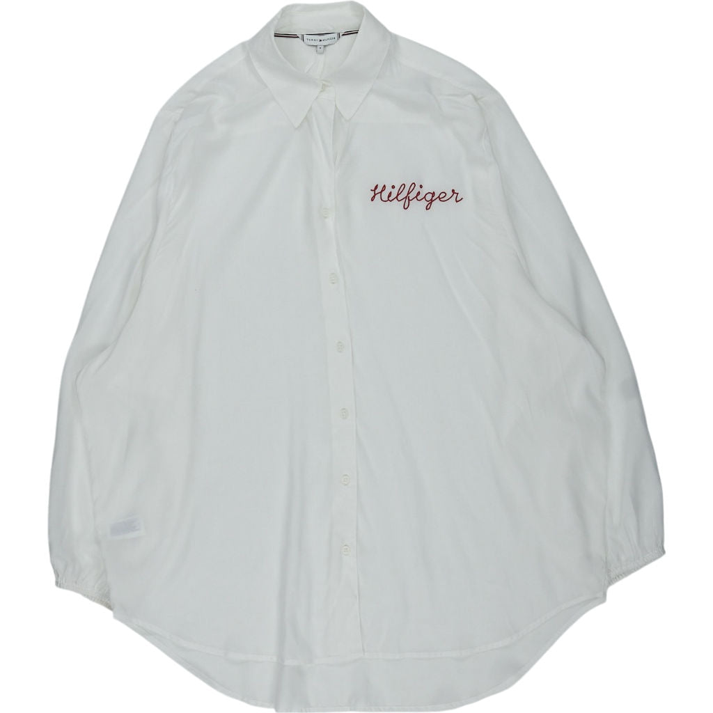 Tommy Hilfiger White Embroidered Shirt