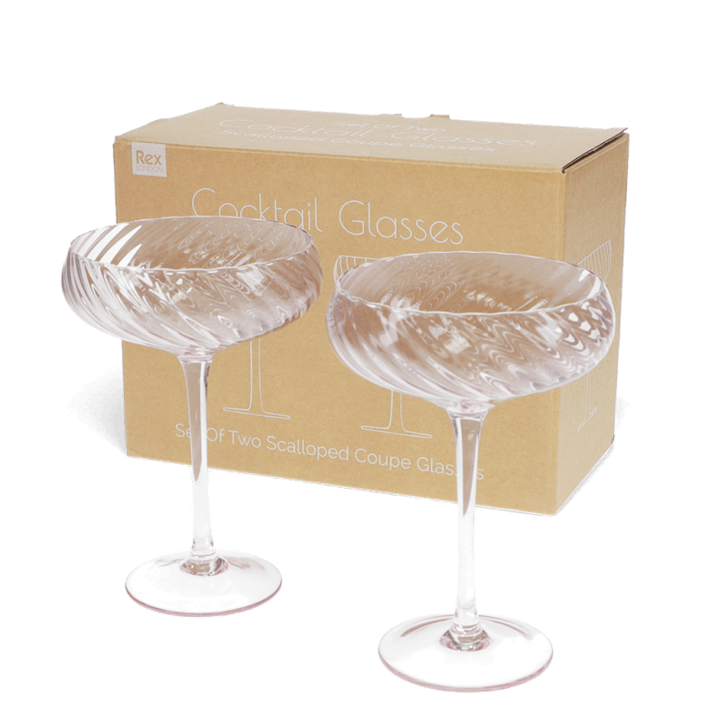 Scalloped cocktail glasses 250ml (set of 2)