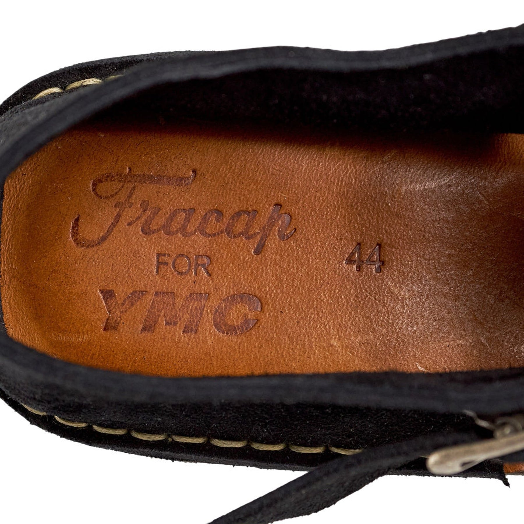 FRACAP X YMC Black Suede Buckle Loafers