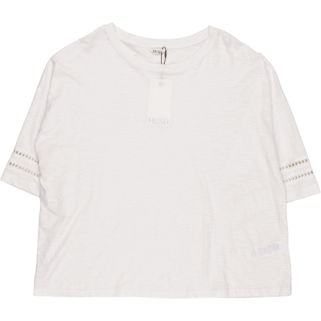 Hush White Lucie Lace Detail T-Shirt
