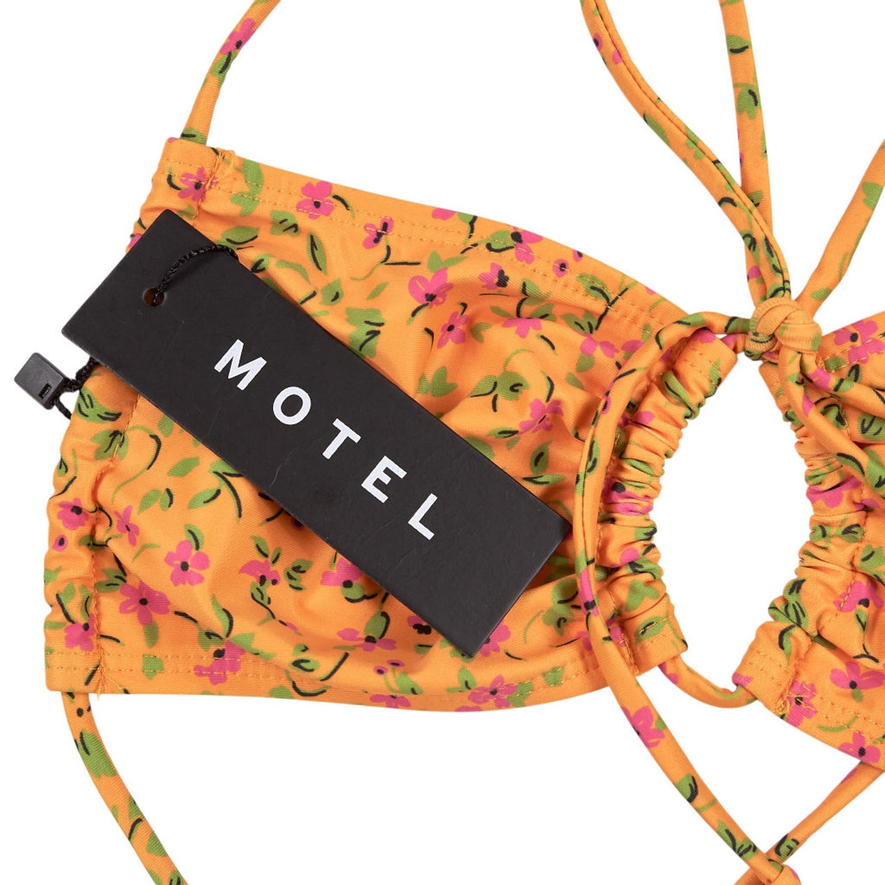 Motel Orange Floral Ricoa Bikini Top