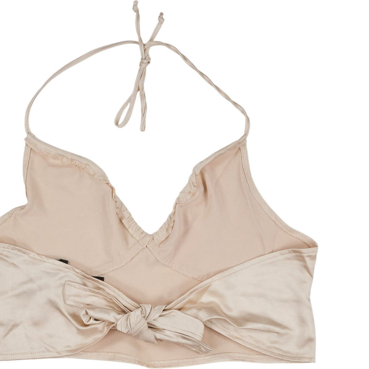 Motel Ivory Satin Halter Top