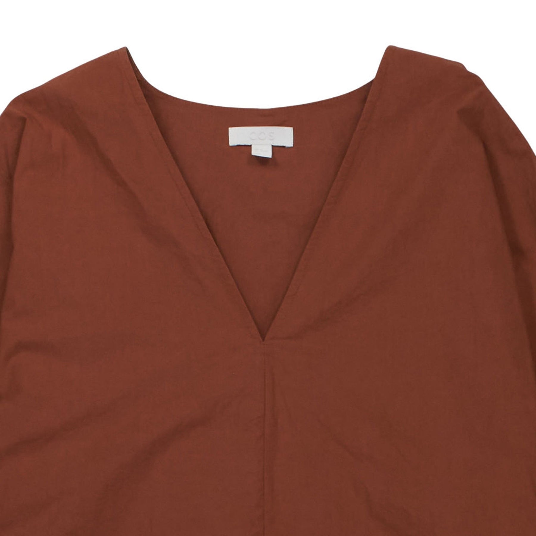COS Rust V-Neck Knee-Length Dress