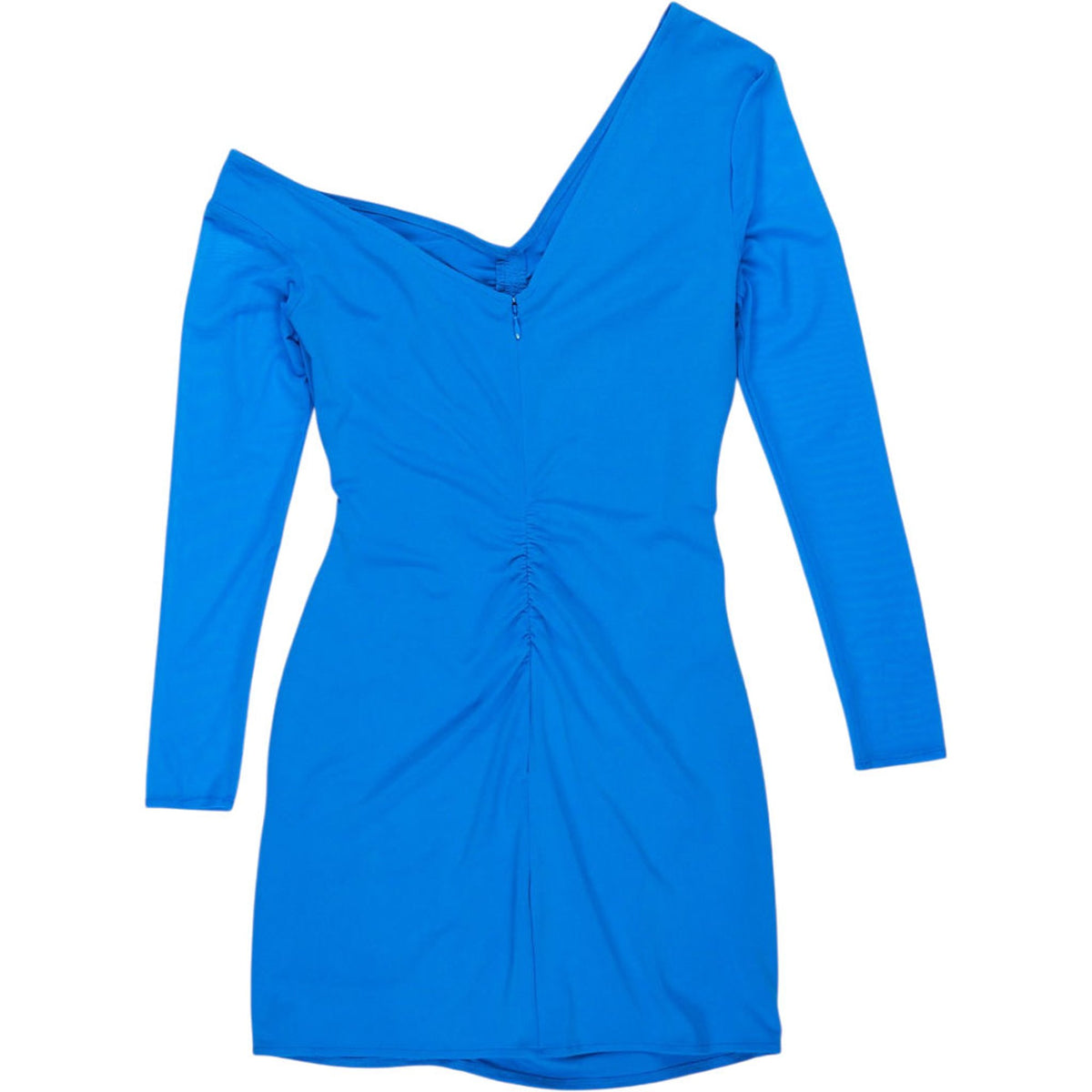 Self-Portrait Blue One Shoulder Ruched Mini Dress