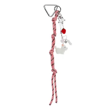 Keyring bag charm - Strawberry Pup