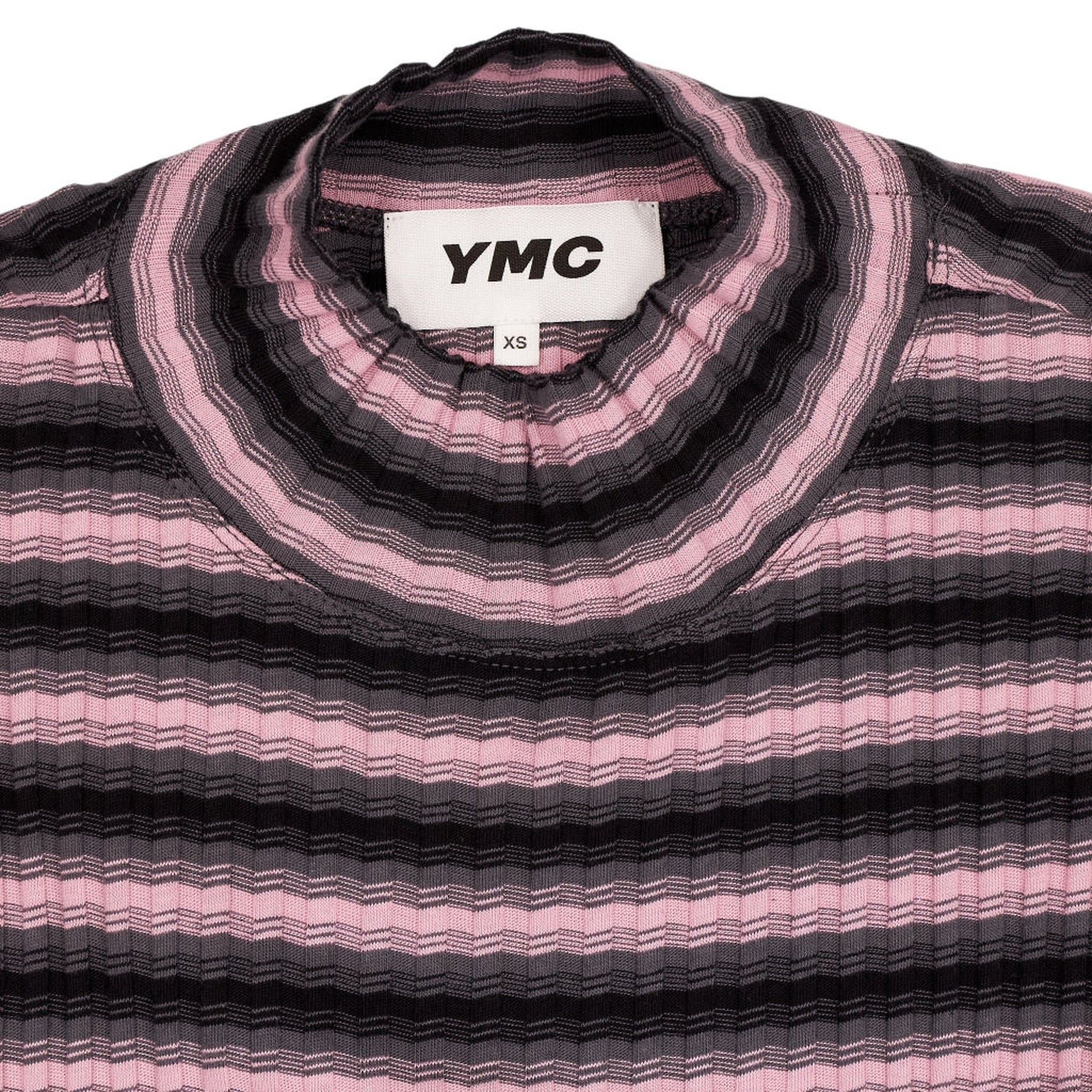 YMC Pink Black Striped Knit Dress