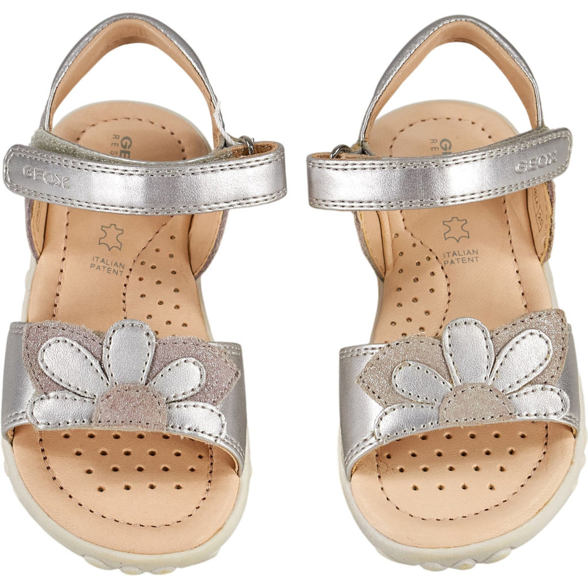 Geox Silver Flower Sandals Kids