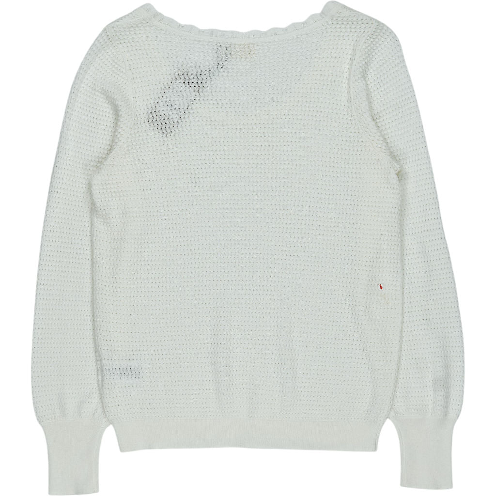 Hush White Florence Scoop Knitted Jumper