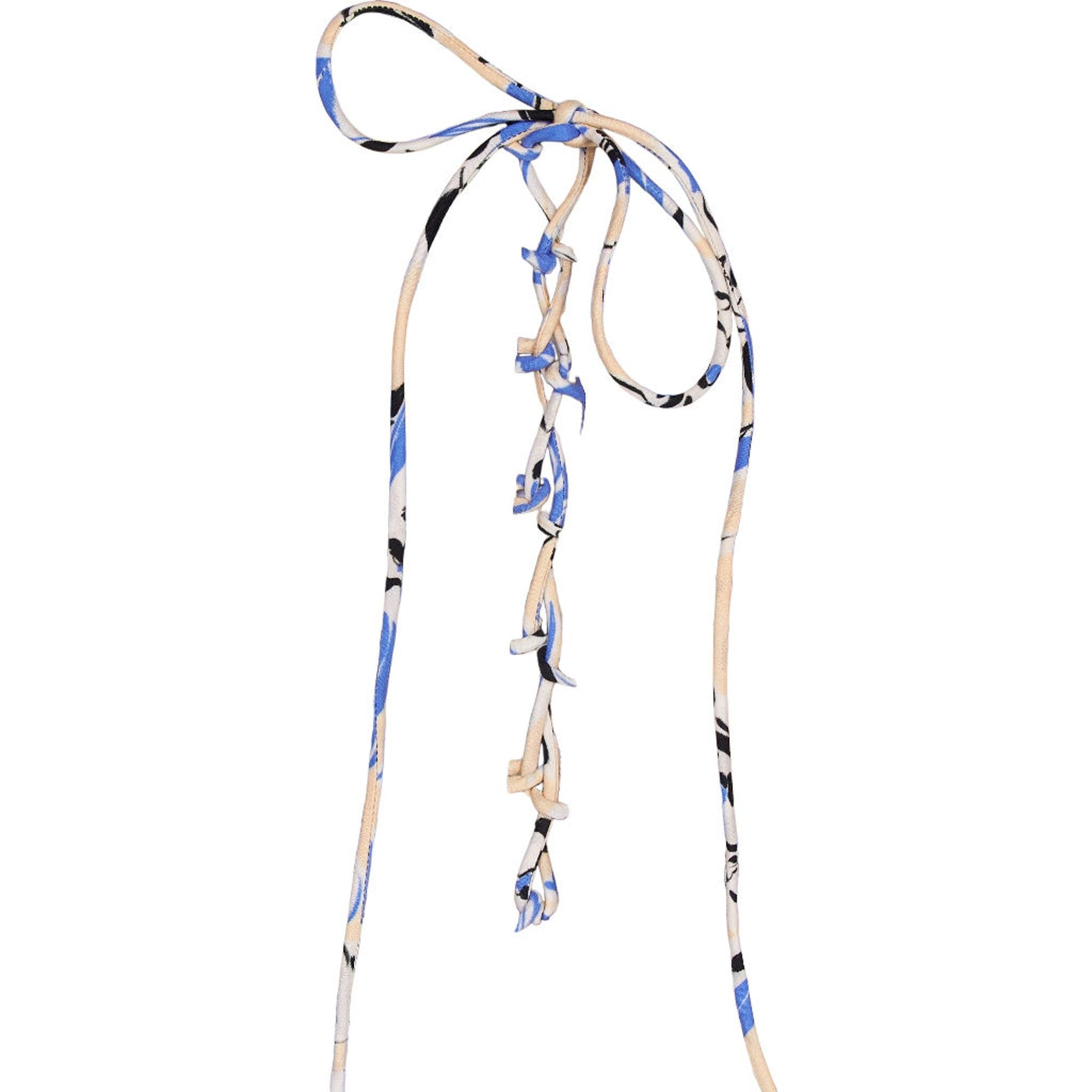 OMNES Blue Floral Lace-Up Dress