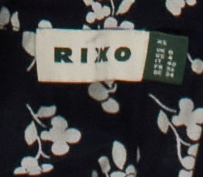 Rixo Pip Black Floral Dress Size