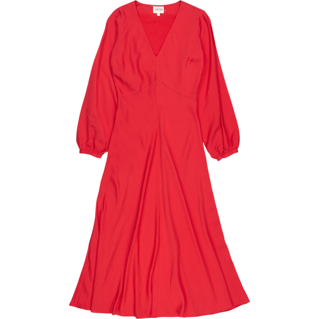 Hush Red Grace V-Neck Long Sleeve Dress