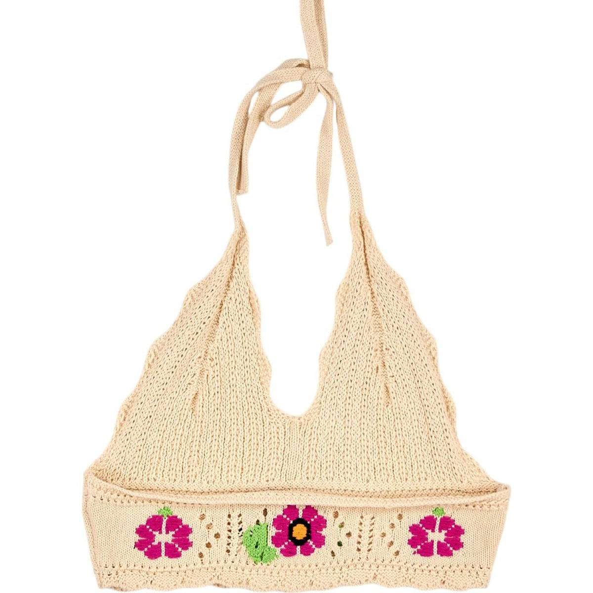 Superdry Cream Crochet Flower Bralette