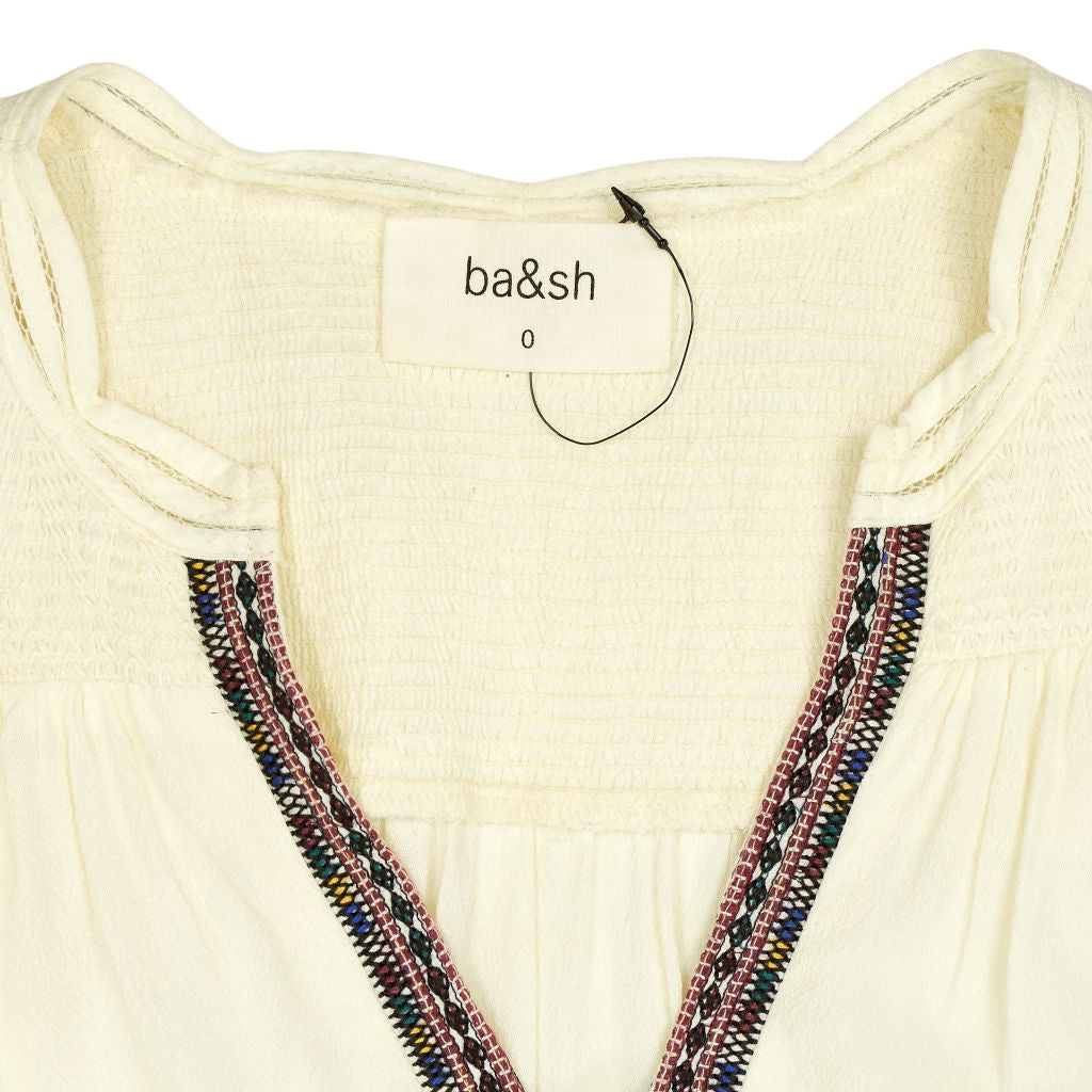 Ba&sh Cream Embroidered Top UK 6