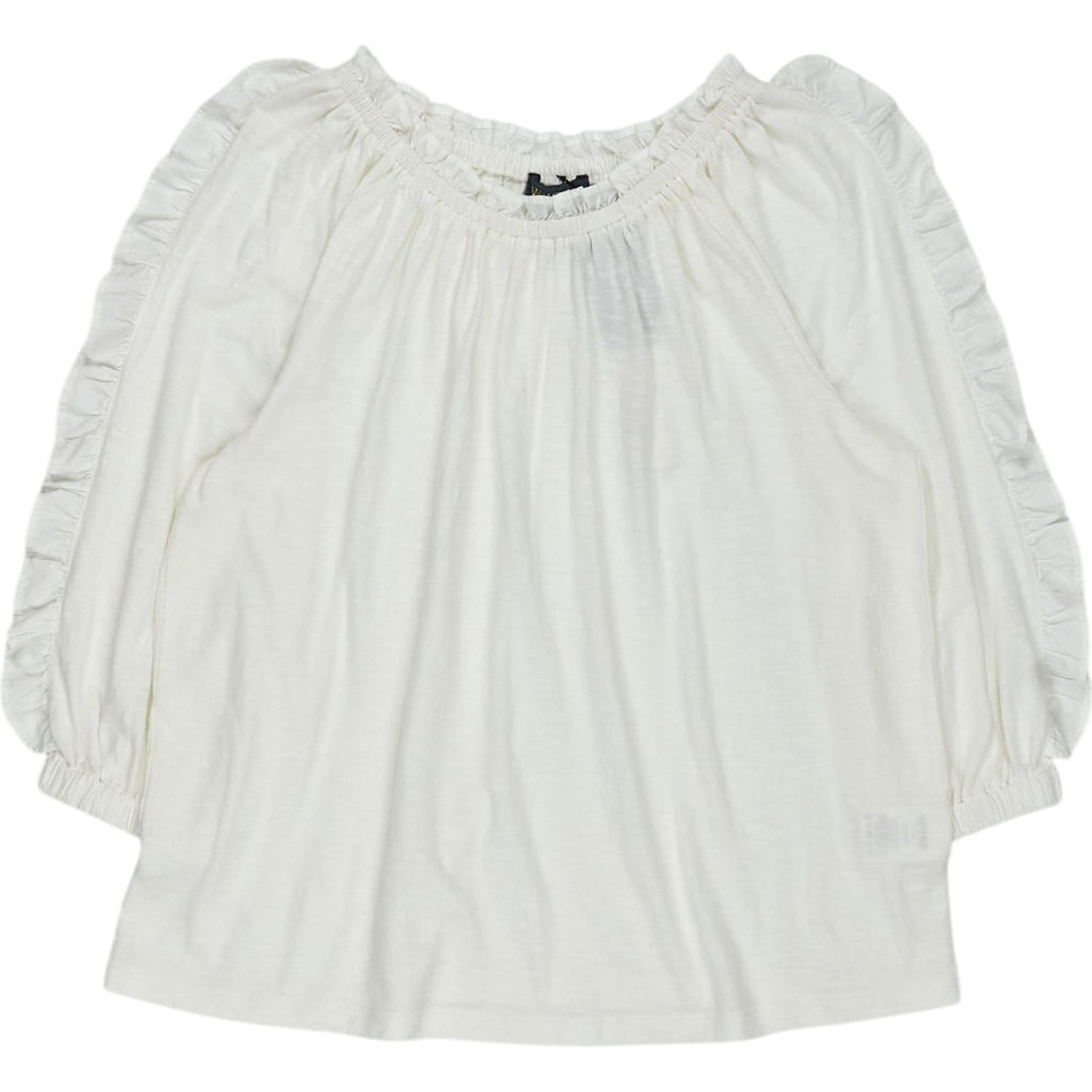 Wyse White Rae Ruffle Sleeve Top