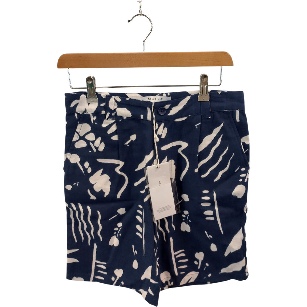 Bellfield Blue Patterned Cotton Shorts