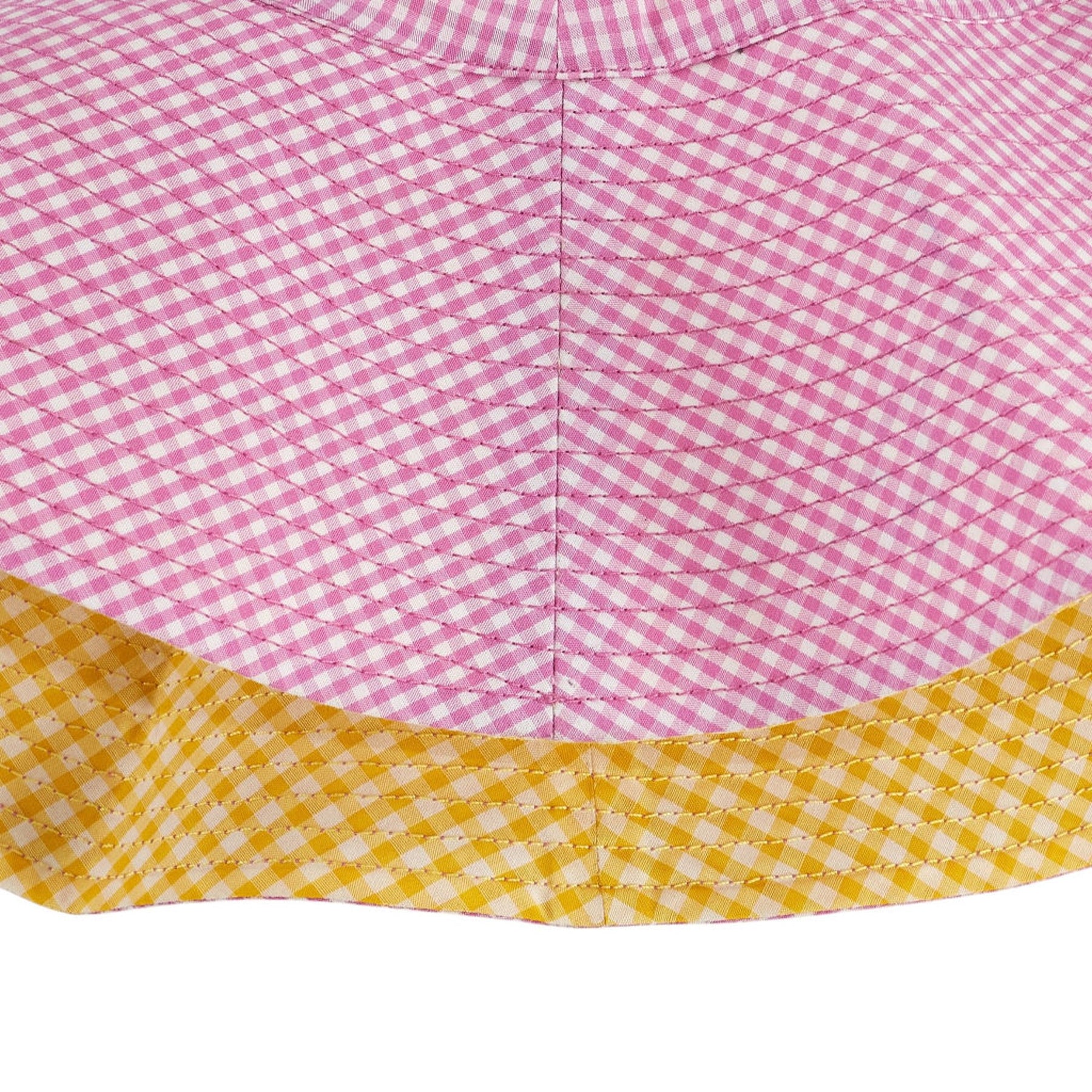 NGOrder Pink Gingham Bucket Hat Embroidered Patch