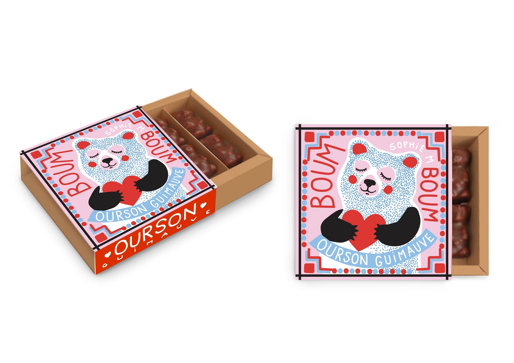 French Chocolate Marshmallow Bears Gift Box