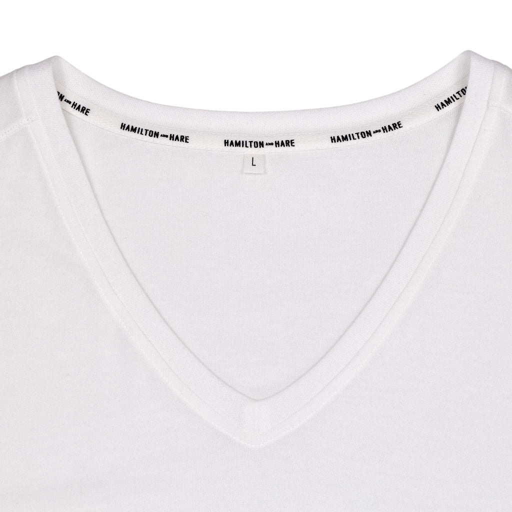 Hamilton + Hare White V-Neck T-Shirt
