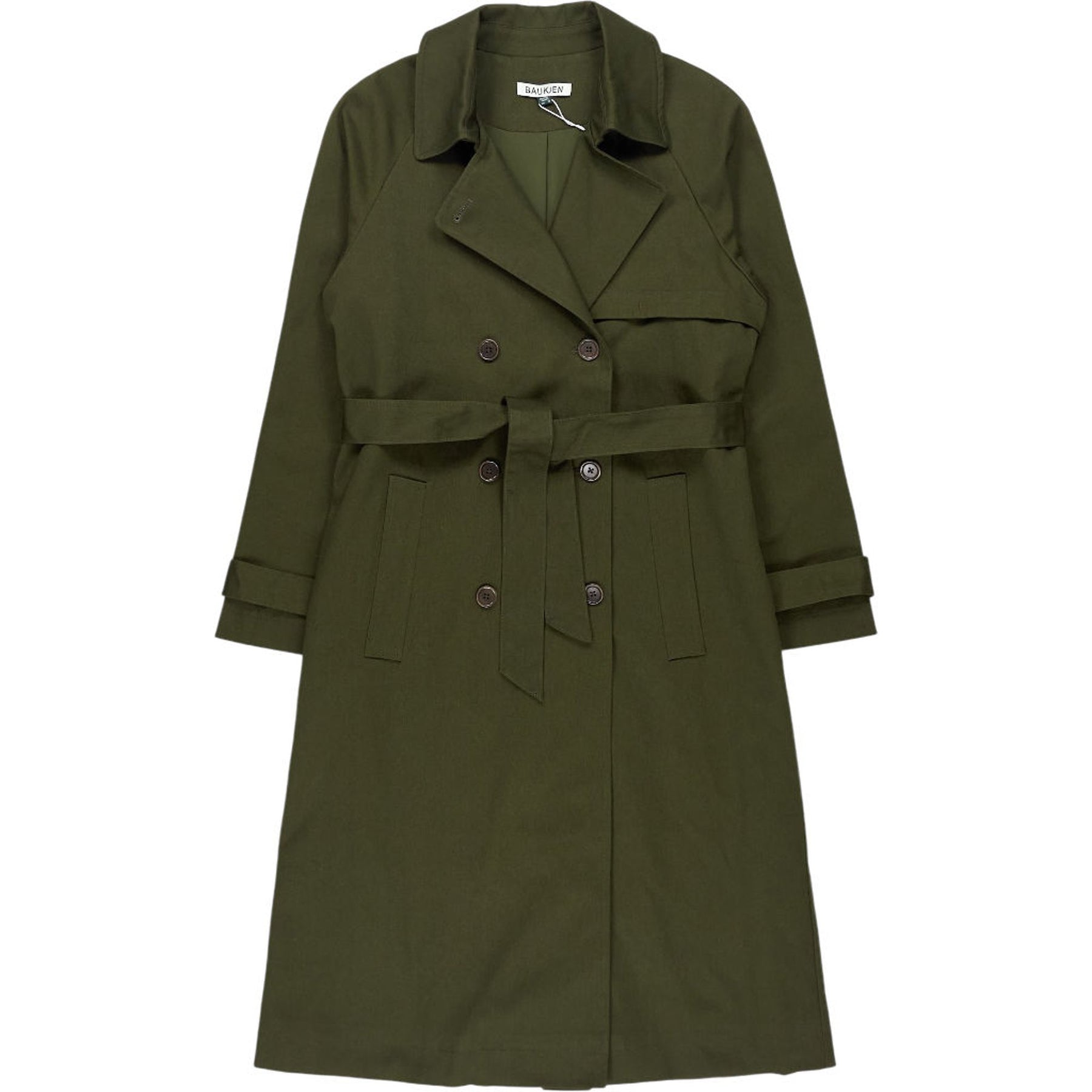 Baukjen Olive Organic Cotton Trench Coat