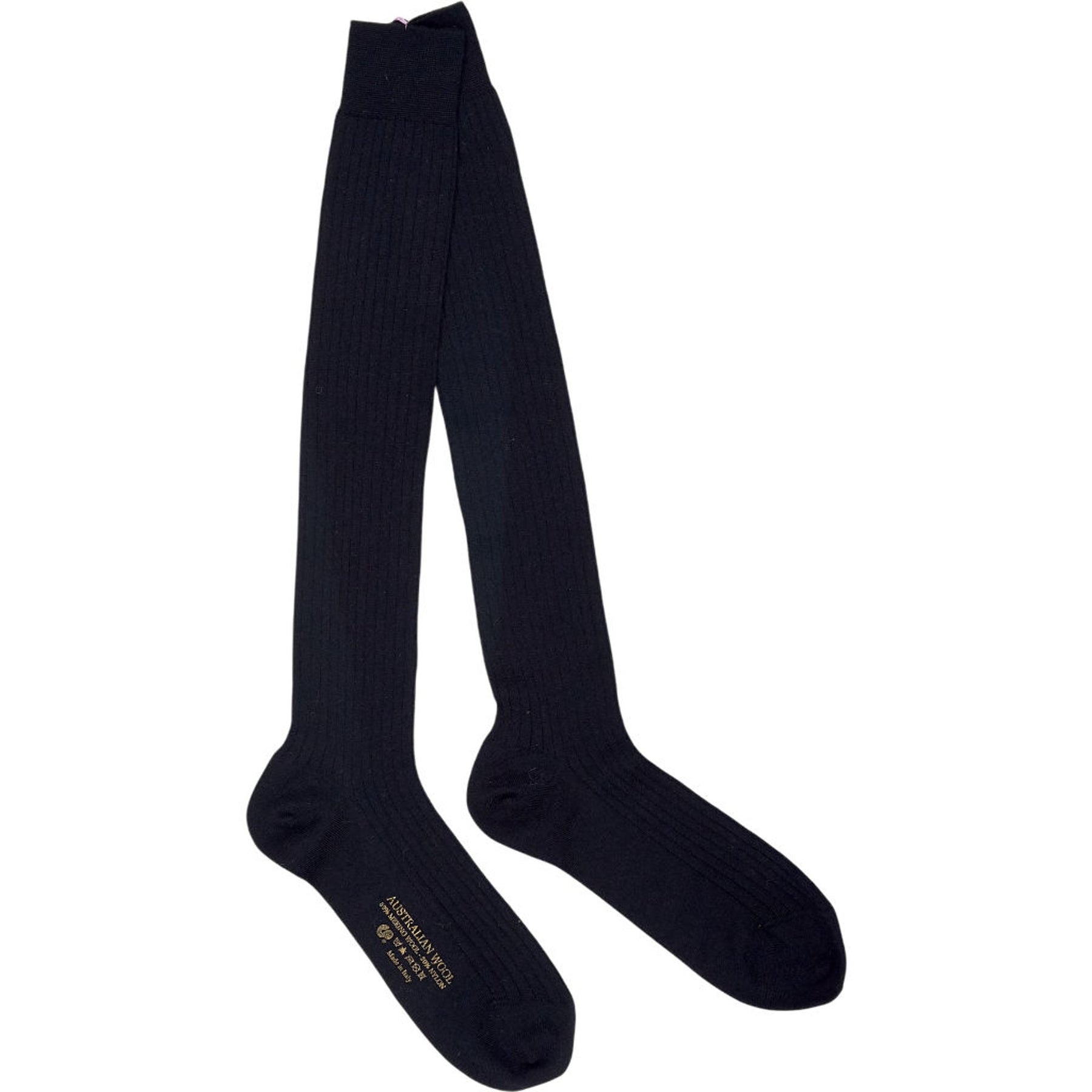 Drake's Black Merino Wool Socks