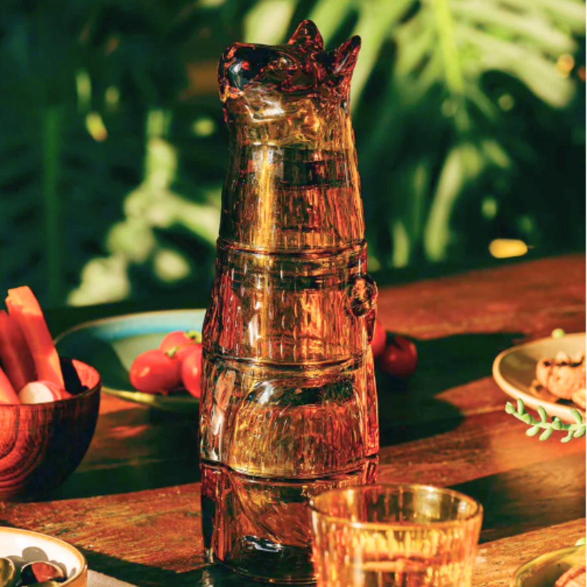Amber Cat Stacking Glass Set