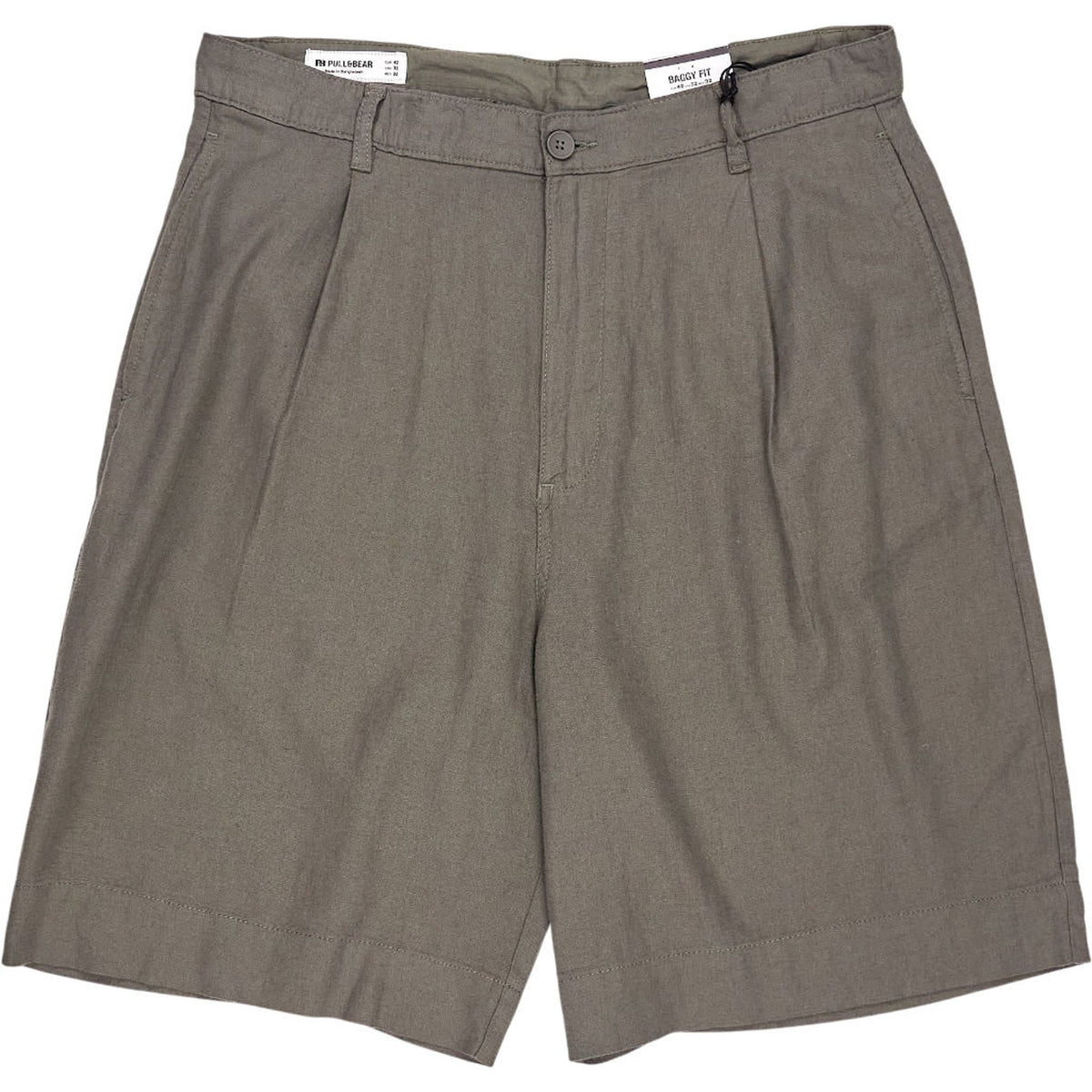 Pull & Bear Olive Baggy Fit Shorts