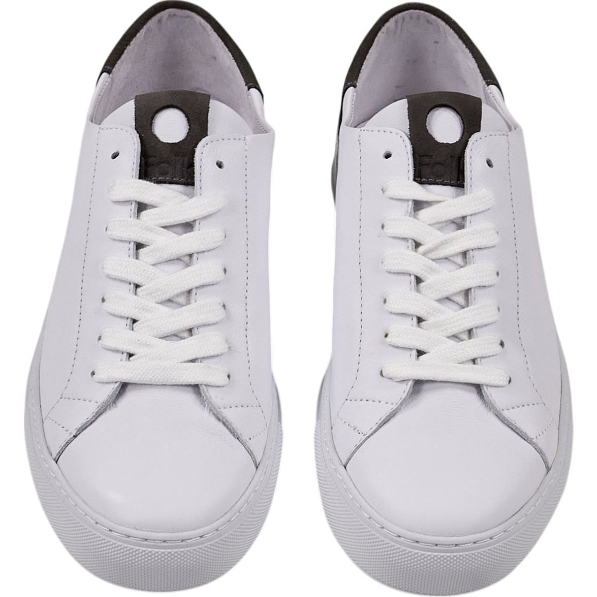 Folk White Charcoal Mid Leather Sneakers