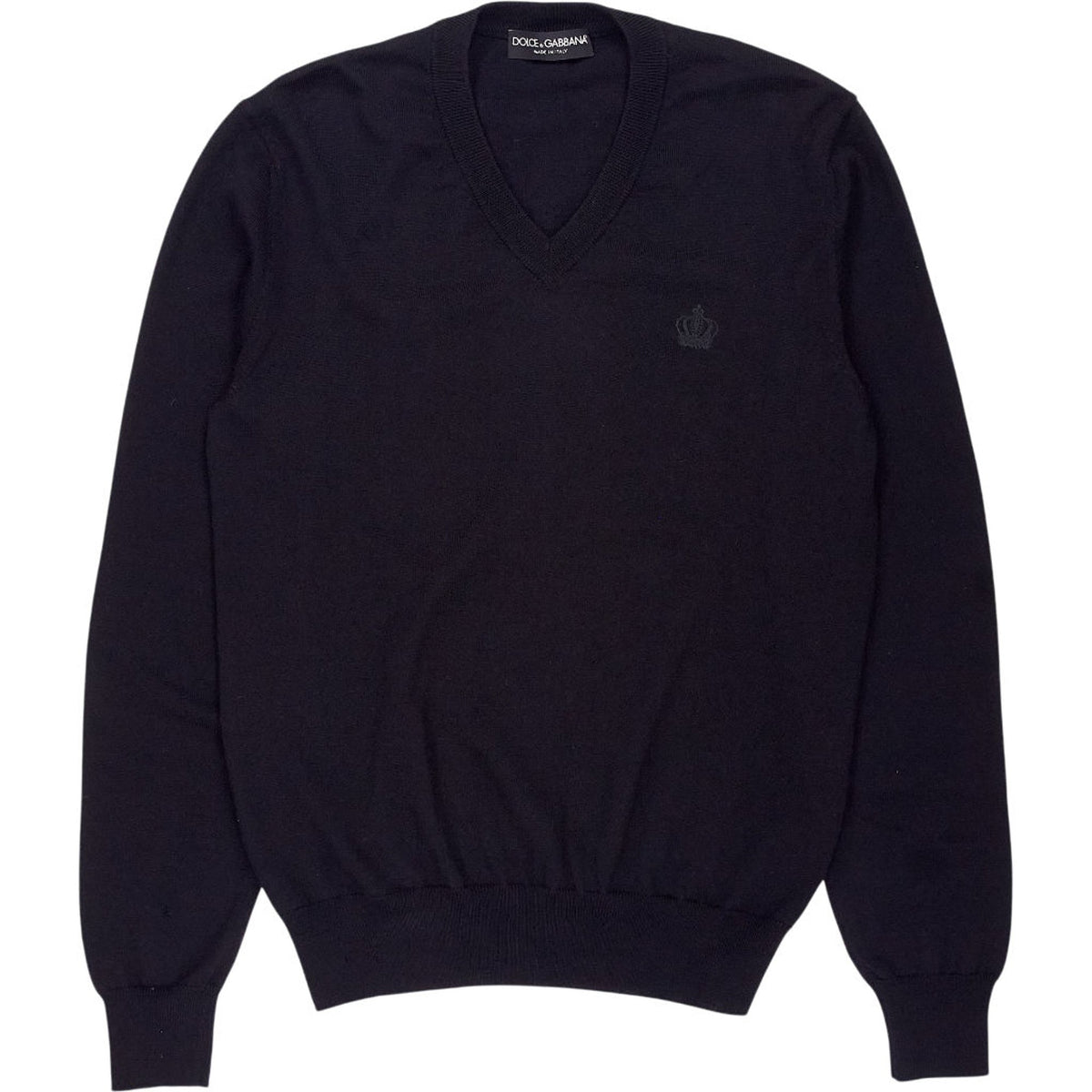 Dolce & Gabbana Black V-Neck Jumper