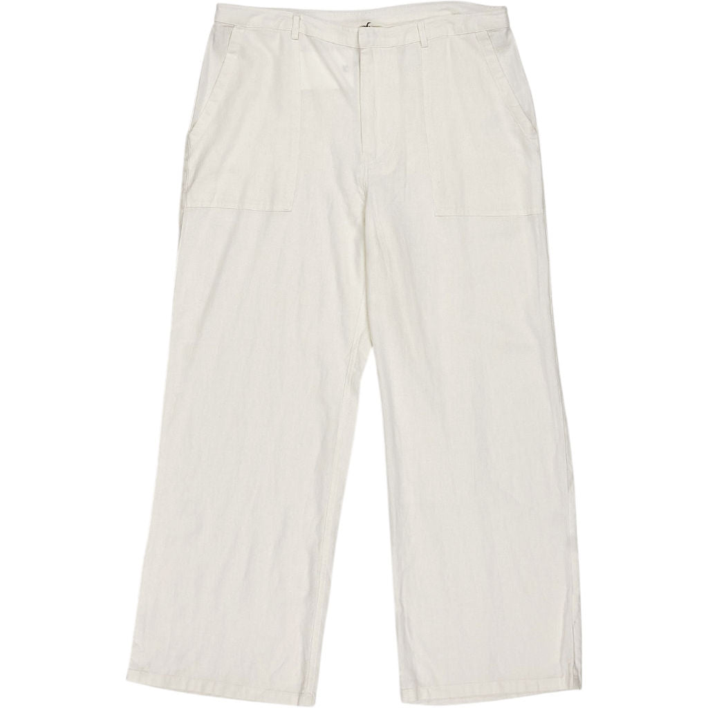Hush White Raye Linen Straight Leg Trousers