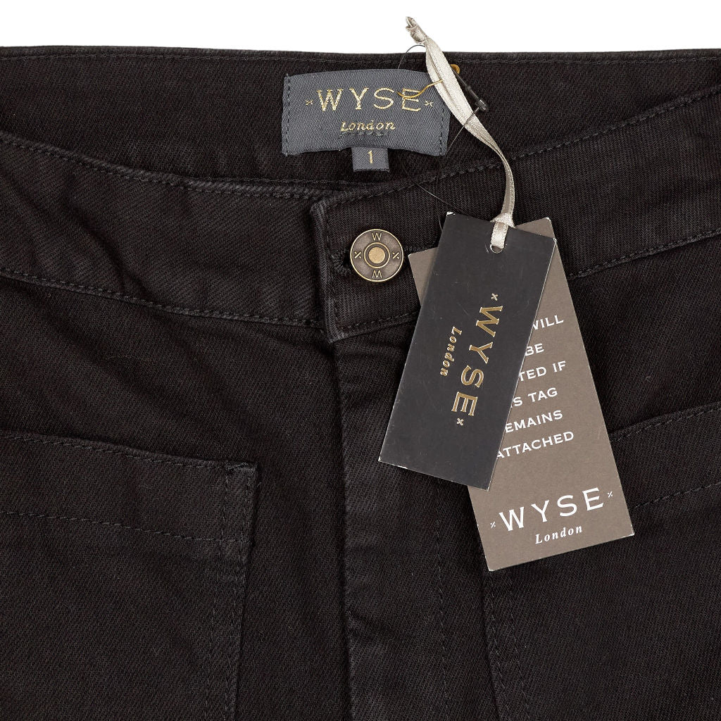 Wyse Black Flossie Flare Jeans Size 1, UK 8