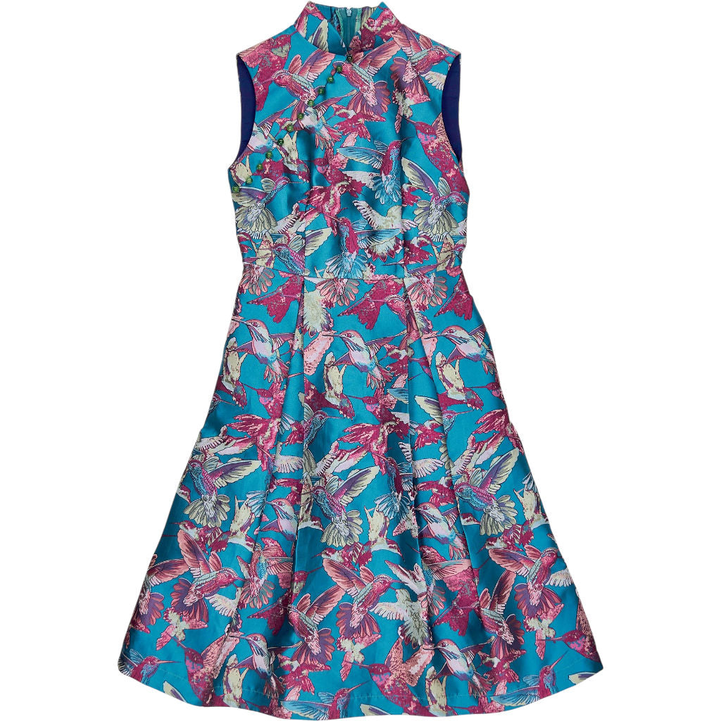 The Missing Piece Multicolour Hummingbird Cheongsam Occasion Dress
