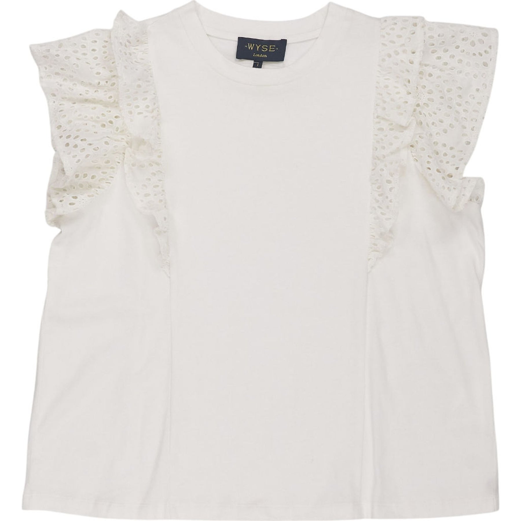 WYSE White Lace Sleeve Top 1