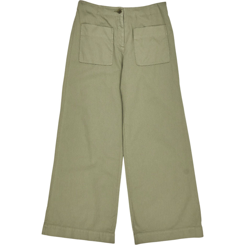 Masscob Olive Linen Wide Leg Trousers