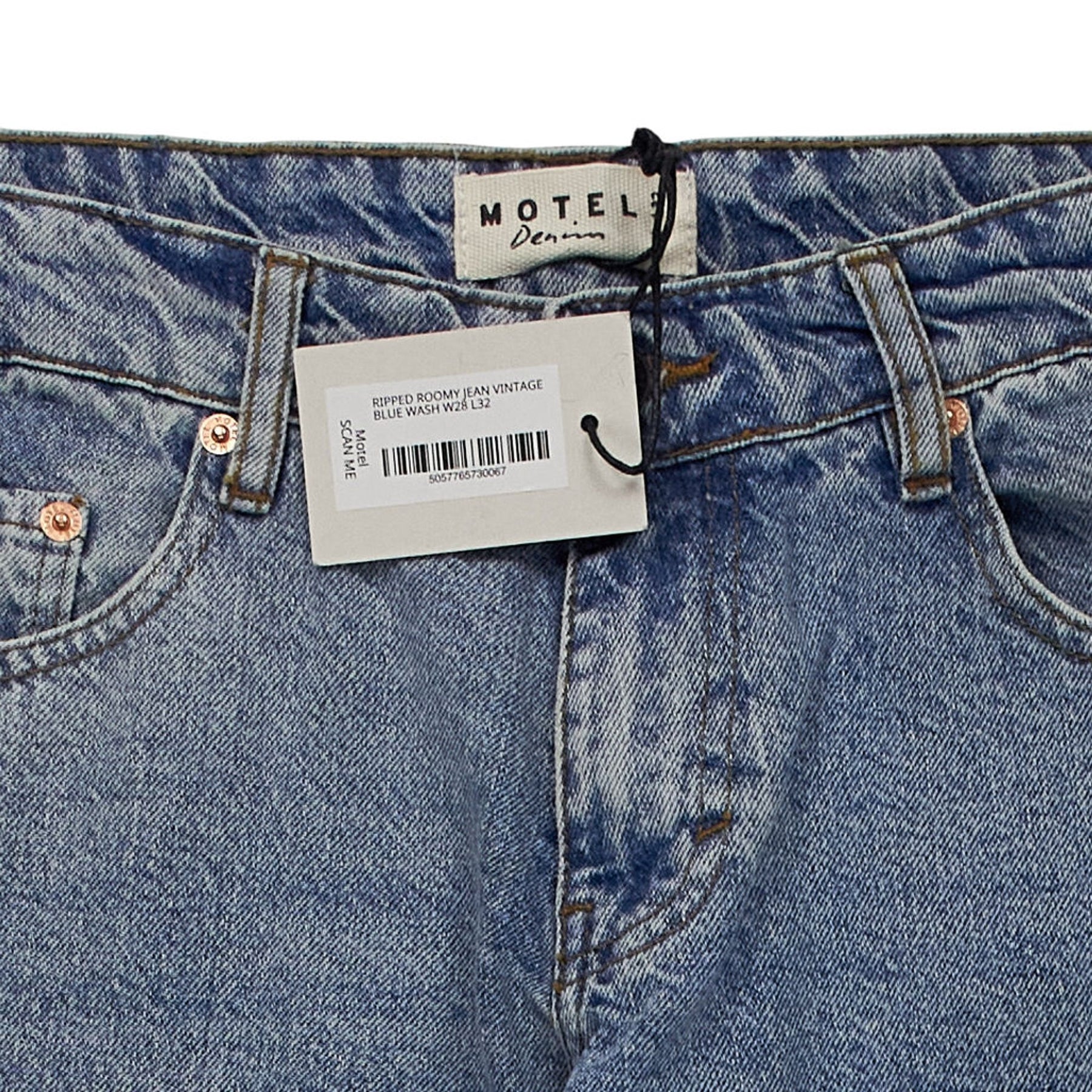 Motel Blue Ripped Roomy Jeans